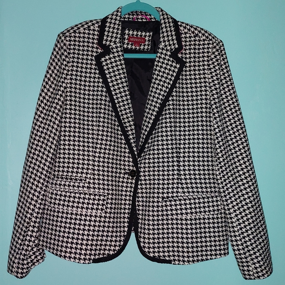 Merona Houndstooth Blazer Size 16